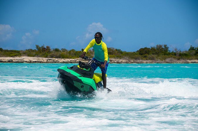 Abandoned Shipwreck Jet Ski Tour - Iguana Island and the swim break in clear water