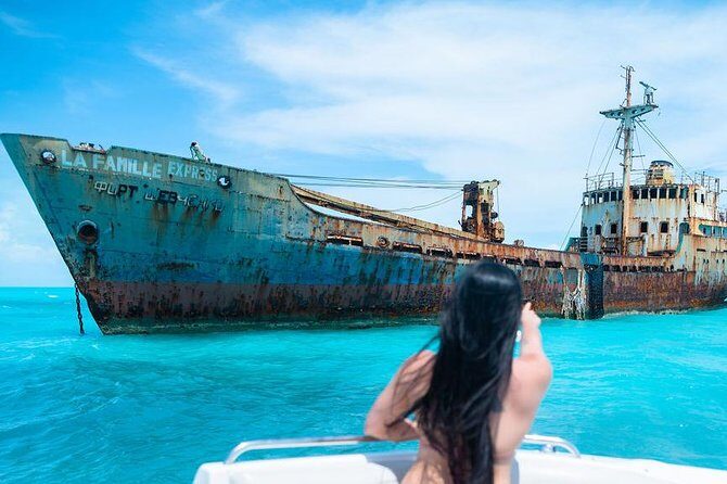 Full day 7hours- beach bbq, snorkel, Iguana island, half moon bay pine cay, Fun! - Dolphin time in inter-coastal waters: wild, not staged